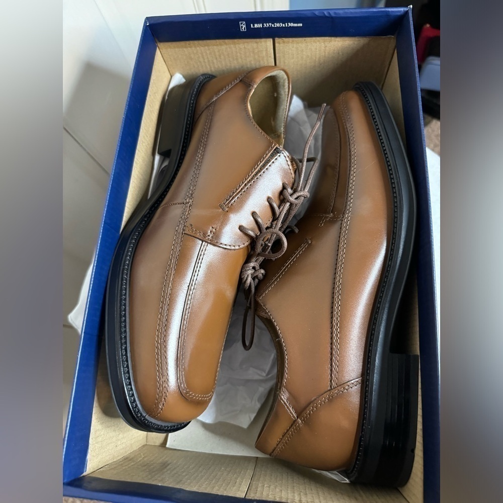 Dockers Men's Perspective Oxford Dress Shoes Tan Leather Size 9.5 M - Picture 4 of 16